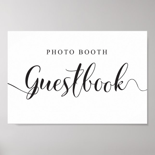 Fotobutiks Gästbokssköld för Bröllop Poster (Framsidan)