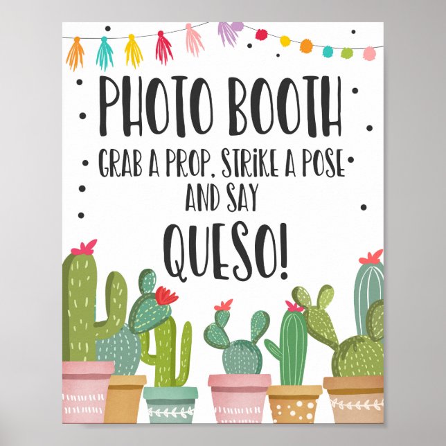 Fotobutiksrekvisita Kaktus Fiesta Bordsskylt Poster (Framsidan)