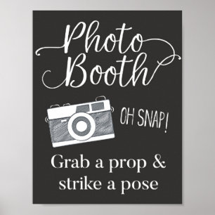 Fotobutiksskylt, ta en rekvisita och slå en pose poster