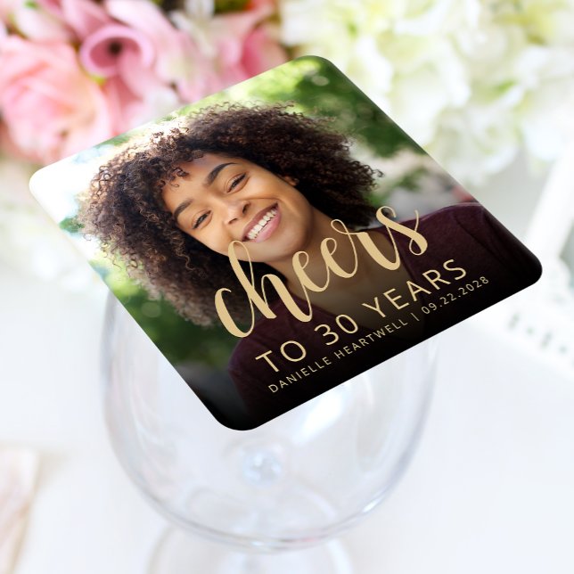 Fotochers för 30års födelsedag Party Underlägg Papper Kvadrat (Skapare uppladdad)