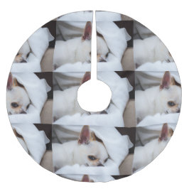 Fotochihuahua mönster i din hund-anpassningsbar julgransmatta borstad polyester