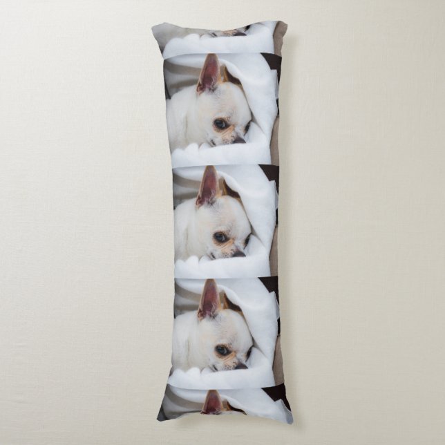 Fotochihuahua mönster i din hund-anpassningsbar kroppskudde (Framsidan Vertikal)