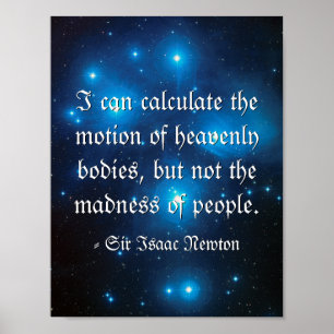 Fotocitat för anpassningsbar Blue Pleiades Space Poster