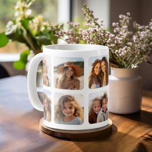 FotoCollage för anpassningsbar 10 med rundad ramar Kaffemugg