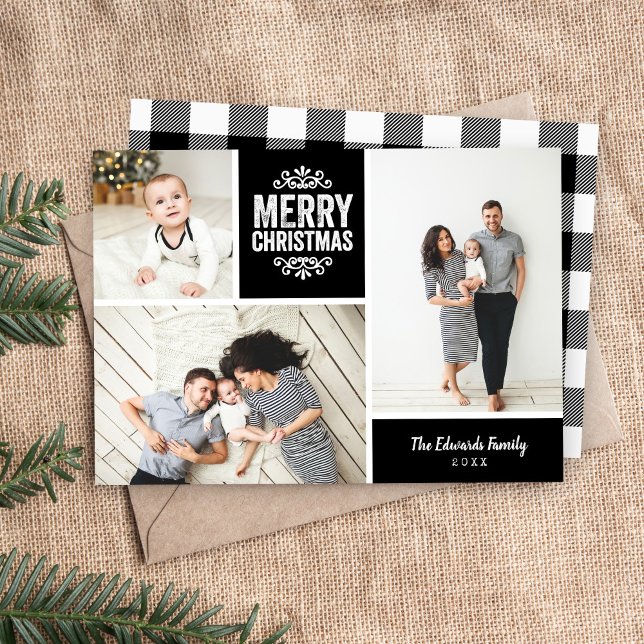 FotoCollage för god jul 3 Julkort (Skapare uppladdad)