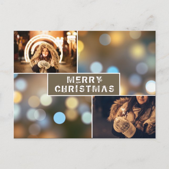 Fotocollage Modern Helg Jul Vykort (Framsida)