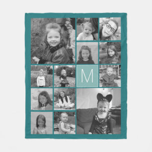FotoCollage - upp till PÅ BURK 13 bilder EDIT-FÄRG Fleecefilt