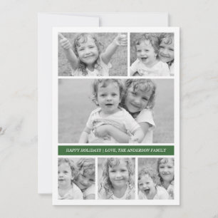 FotoCollagehelgdag Photocard - grönt Julkort