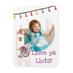 Fotodesign för Cute Lama och tassels Magnet