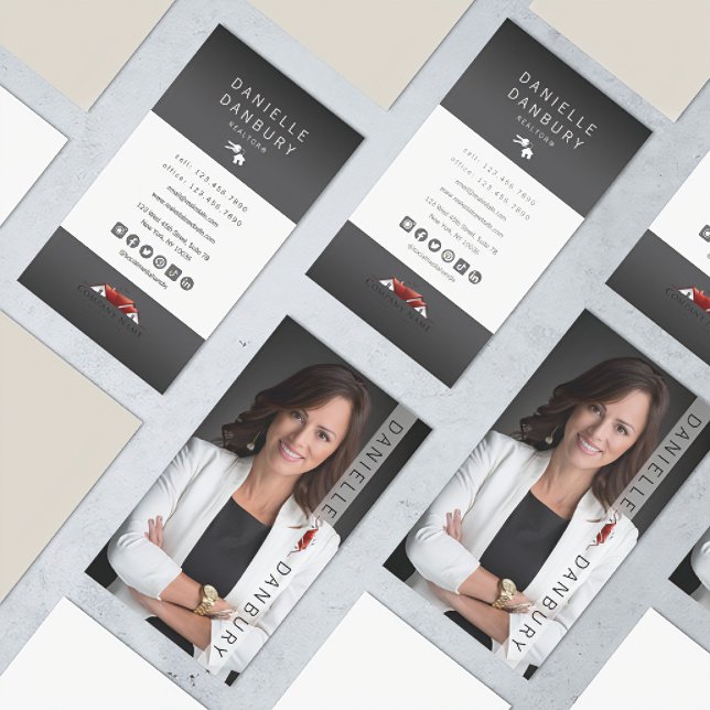 Fotodesign i Luxury Real Gods Agent Visitkort (Luxury Real Estate Agent Photo Design Business Card)