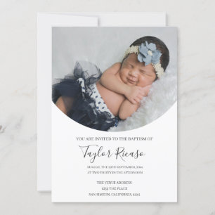 Fotodobaptism för handskriven skripttypografi inbjudningar
