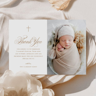 Fotodobaptism i guld Elegant Kor Tack Kort