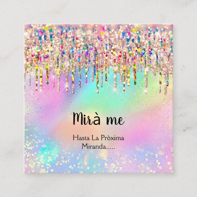 Fotodrivrutiner för Makeup Artist Lash Studio Holo Fyrkantigt Visitkort (Framsida)