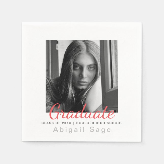 Fotoenkel modern, minimalistisk Studenten Pappersservett (Framsidan)