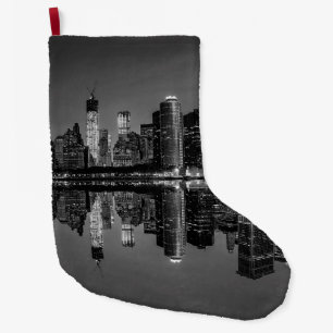 Fotoet av den New York City horisonten landskap Stor Julstrumpa