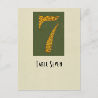 Fotoet numrerar kortet för 7 bord vykort