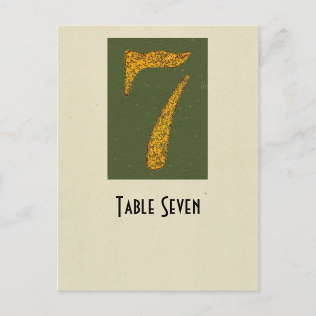 Fotoet numrerar kortet för 7 bord vykort (Framsida)