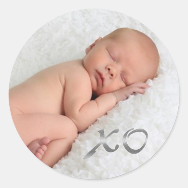 Fotoetikett "XO" Runt Klistermärke (Framsida)