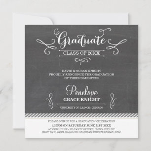 FOTOEXAMEN INVITATION fyrkantig fantasifull text p Inbjudningar