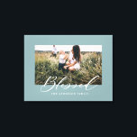 Fotofamilj för snyggt av färgad elegant canvastryck<br><div class="desc">Snyggt av färgfoto med färgad elegant. färg kan anpassas till anka äggens blå bakgrund.</div>