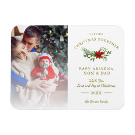 Fotofamiljen Första jul Baby Poinsettia Magnet