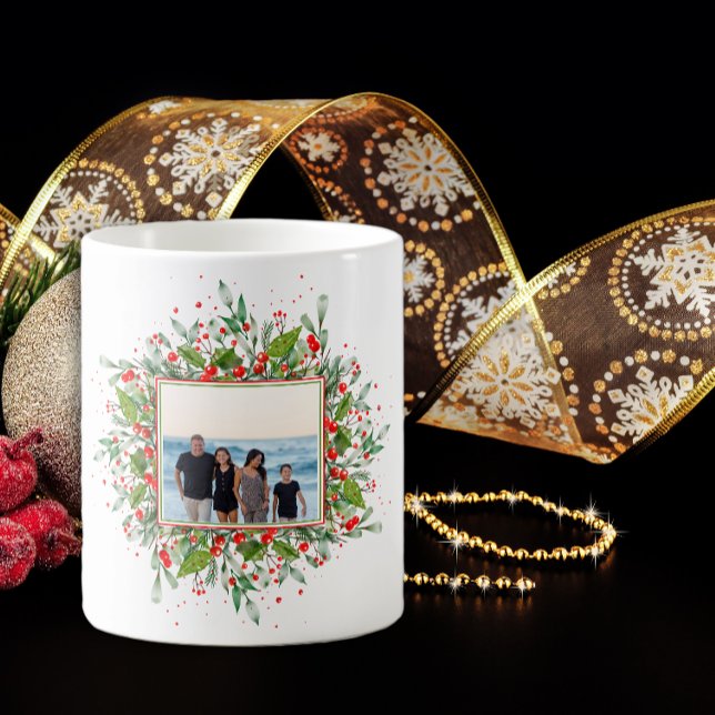 Fotofamiljen Jul-Grönten Red Coffee Mugg (Skapare uppladdad)