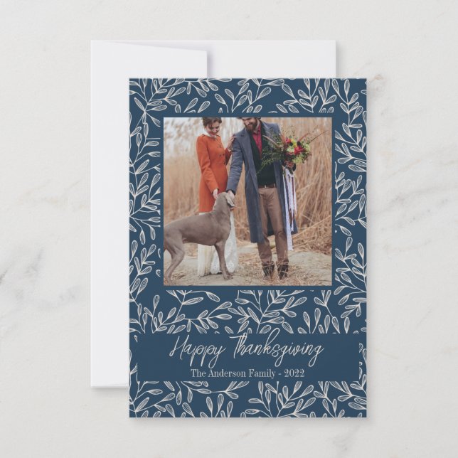 Fotofamiljen Rustic Foliage Happy thanksgiving Tack Kort (Framsida)