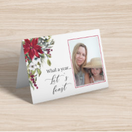 Fotofamiljens julkort - poinsettia-format kort