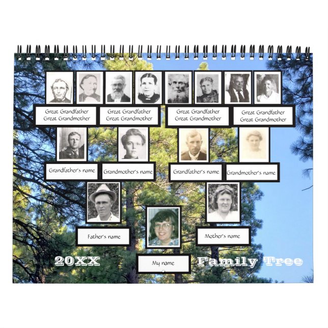 Fotofamiljens Träd tolv fotobakgrund - kalender (Omslag)