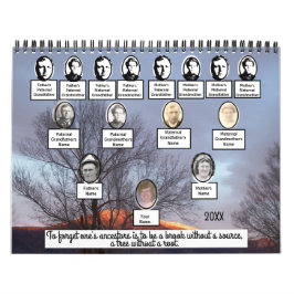 Fotofamiljens Träd tolv Scenfoton Kalender