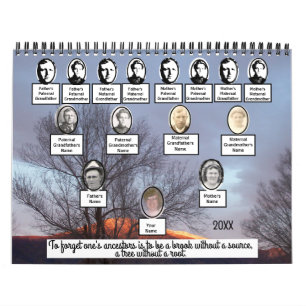 Fotofamiljens Träd tolv Scenfoton Kalender