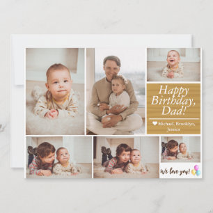 Fotofamiljesammanfoto i Modern Birthday Pappa Kort