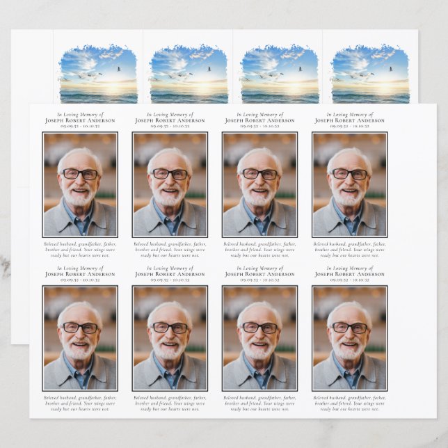 Fotofärgat Prayer-kort 4,25x2,5-tums MALL (Fram/baksida)