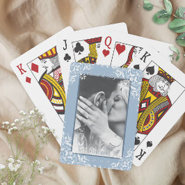 Fotofavoriter i Chicen Blått och vitt Vintage Bröl Casinokort