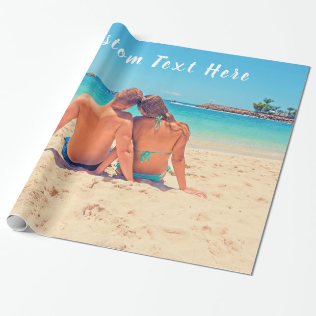Fotofigurering Papper med Anpassningsbar Text Presentpapper (Utrullad)