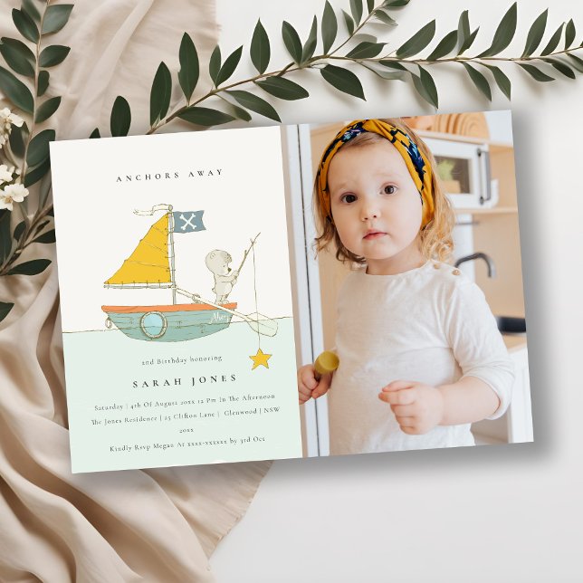 Fotofiskburkar oavsett ålder vid födelsedag Inbjud Tack Kort (Skapare uppladdad)