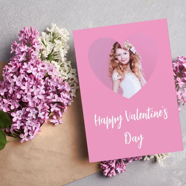 Fotoflicka från Valentines Day rosa Kort (Skapare uppladdad)