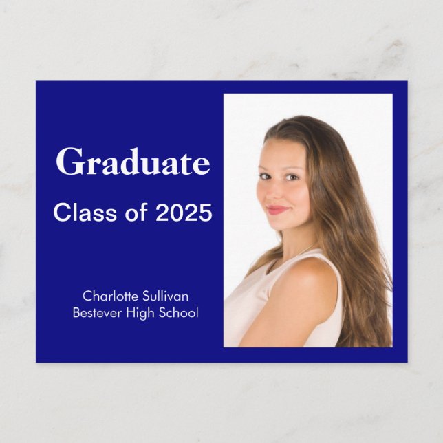 Fotoflottans blå Studenten-meddelande Vykort (Framsida)