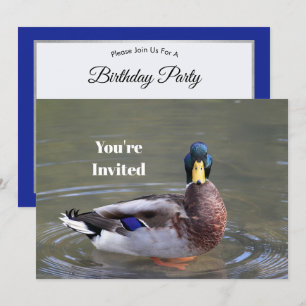 Fotofödelsedag för Mallard Anka Drake Vatten Inbjudningar