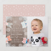 Fotofödelsedag för vinter Onederland Woodland Anim