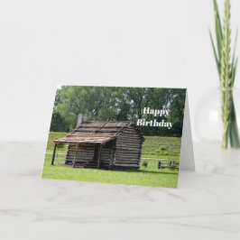 Fotofödelsedag i Rustic Log Cabin Kort