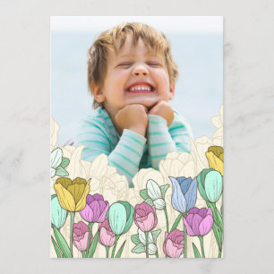 Fotofödelsedagen i Vår blommor Gräns Inbjudningar