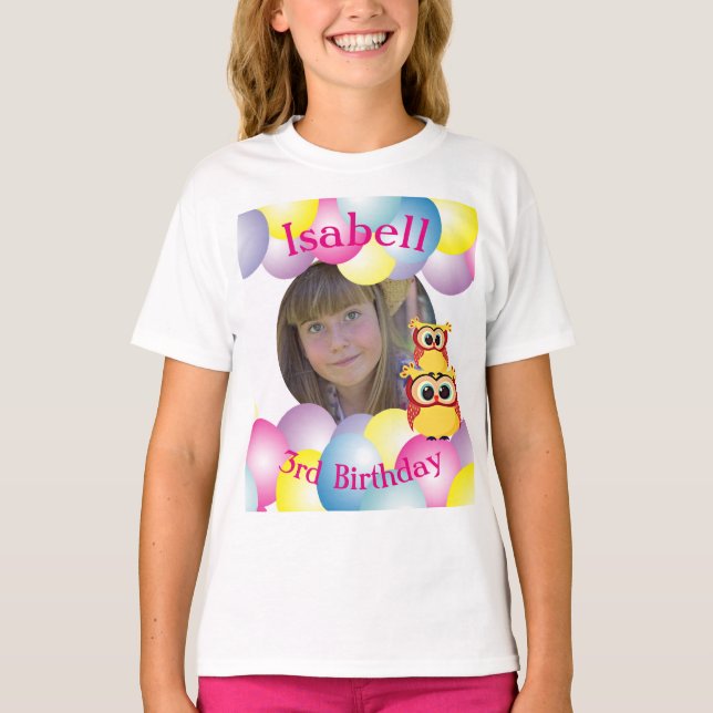 Fotofödelsedagsballonger Tee (Framsida)