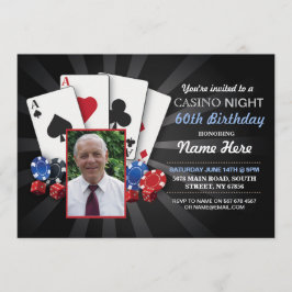 Fotofödelsedagsinbjudan till Casino Night Las Vega Inbjudningar
