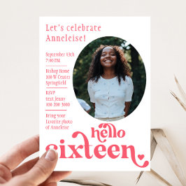 Fotofödelsedagsinbjudan till henne | sexton inbjudningar