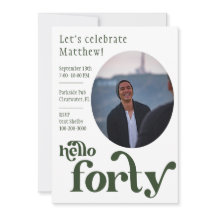 Fotofödelsedagsinbjudan till honom | Fyrtio