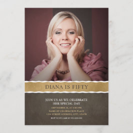 Fotofödelsedagsinbjudningar 50:e Party Bild Inbjudningar