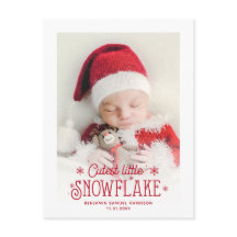 Fotofödelsemeddelande för cutest lilla snowflake
