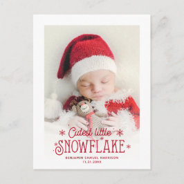 Fotofödelsemeddelande för cutest lilla snowflake helg vykort