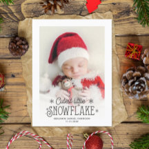 Fotofödelsemeddelande för cutest lilla snowflake